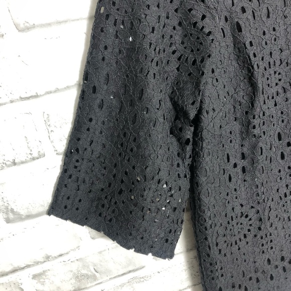 Cece black lace 3/4 sleeve top size S - Picture 4 of 8